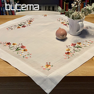 Embroidered tablecloth and shawl GARDEN FLOWERS