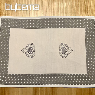 Embroidered placemat GRAY HEARD