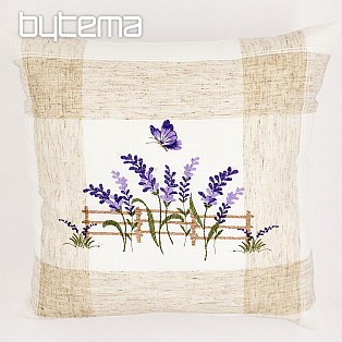 Embroidered pillowcase LAVENDER BEHIND THE FENCE