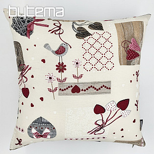 Decorative cushion cover TM PATCHWORK burgundy