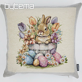 Tapestry cushion cover BARE IN THE FLOWER POT gray frame