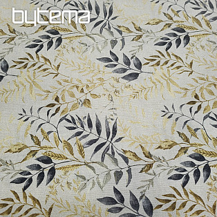 Decorative fabric MARACAIBO leaves gray