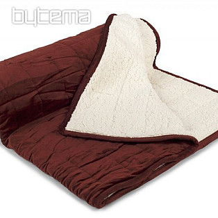 Microfiber blanket EXTRA SOFT SHEEP stitching BROWN