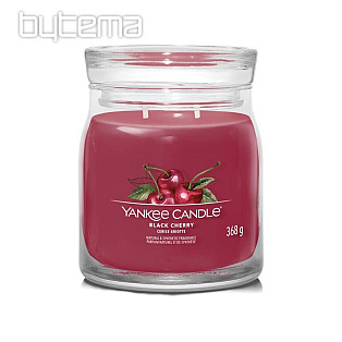 YANKEE CANDLE - BLACK CHERRY GLASS MEDIUM 2 wicks