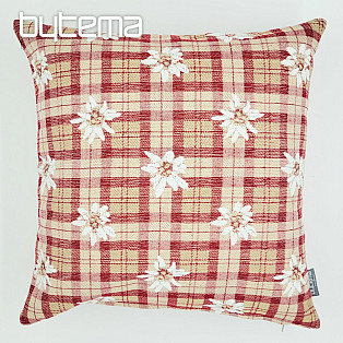 Decorative pillowcase FLOWERS AND DIAMONDS red