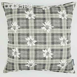 Decorative pillowcase FLOWERS AND DIAMONDS grey