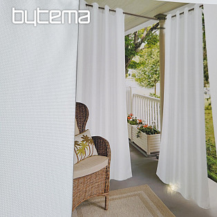 Decorative outdoor curtain GAIA WHITE rings