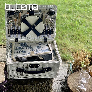 Picnic basket GARDEN white for 2 people