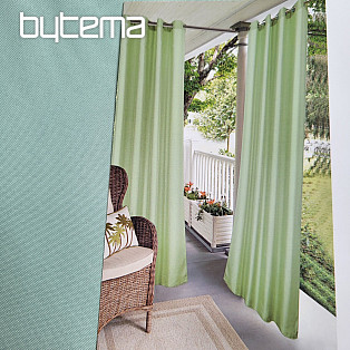 Decorative outdoor curtain GAIA GREEN rings