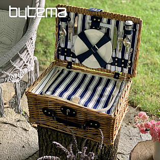 Picnic basket GARDEN brown for 2 people