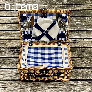 Picnic basket GARDEN brown for 4 people