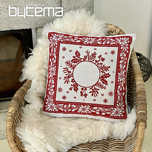 Christmas tapestry cover FOLK CHRISTMAS 2 red
