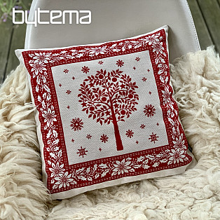 Christmas tapestry cover FOLK CHRISTMAS 1 red