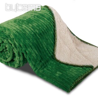 Microfiber blanket EXTRA SOFT SHEEP plastic design - green