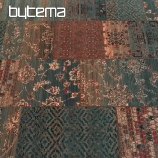 Luxurious woolen carpet ROYAL PATCHWORK green