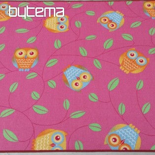 Carpet for girls OWL - Happy  owl pink