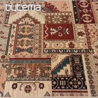 Luxurious woolen carpet ROYAL PATCHWORK multi cream