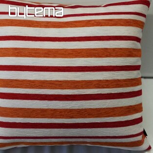 Decorative cushion cover PEKING stripes red-orange