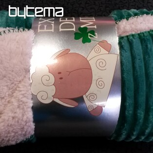 Microfiber blanket EXTRA SOFT SHEEP plastic design - green