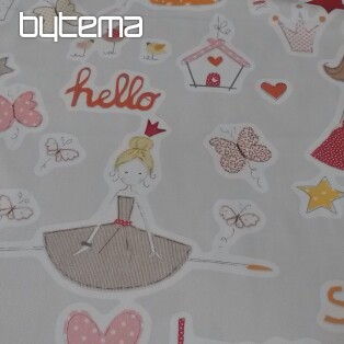 Children decorative fabric TVIST PRINCESS orange