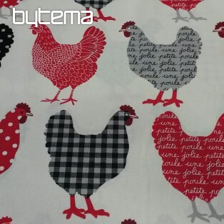 Decorative cotton fabric CHICKENS