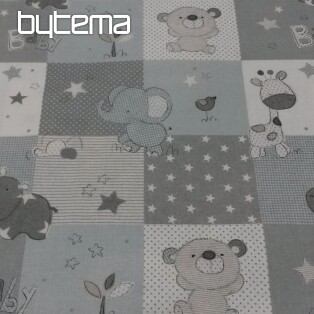Cotton fabric BABY ZOO blue