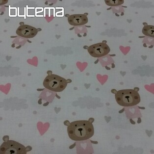 Cotton fabric BABY ZOO pink