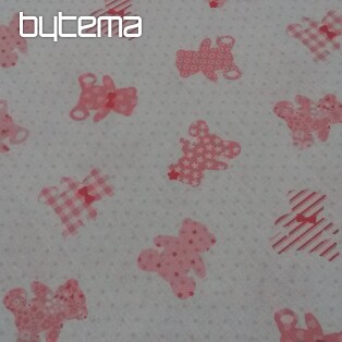 Cotton fabric BABY TEDDY pink