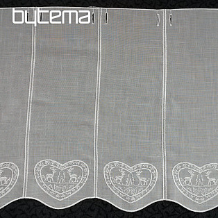 Embroidered curtain for stained glass window 11661 white