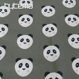 Cotton fabric  PANDA olive green