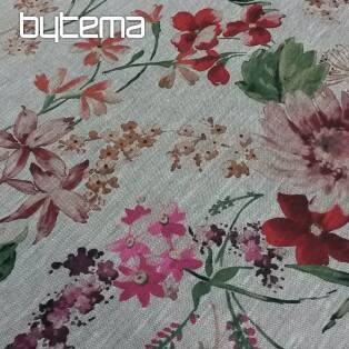 Linen fabric MEADOW FLOWERS