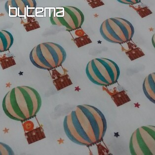 Children's cotton satin FLYING BALLOONS digital printing