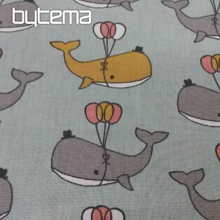 Cotton fabric WHALE