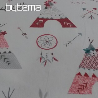 Children decorative fabric TEPEE red