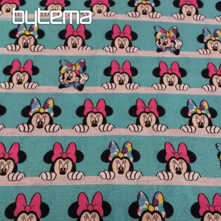 Cotton fabric MINNIE turquoise