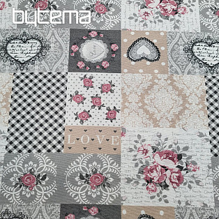 Decorative fabric LIA grey patchwork