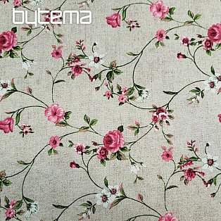 Decorative fabric Flowers RAME pink