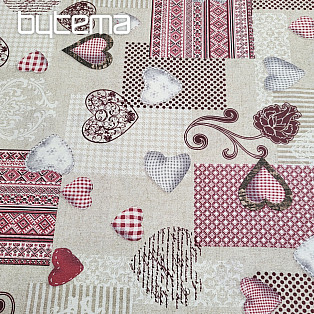 Decorative fabric MAX LOVE burgundy