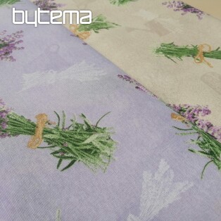 Decorative fabric LAVENDER bouquet LILAC