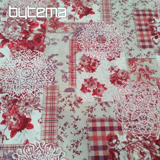 Decorative fabric CINTIA flowers red