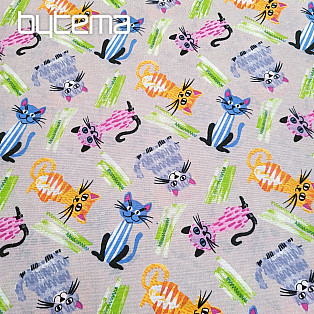 Decorative fabric CATS MULTICOLOR