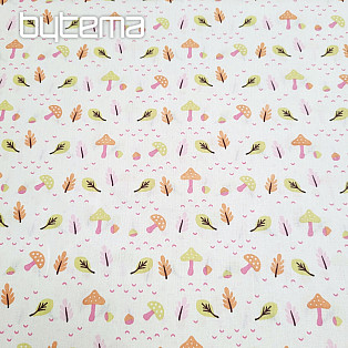 Decorative fabric MUSHROOMS pink