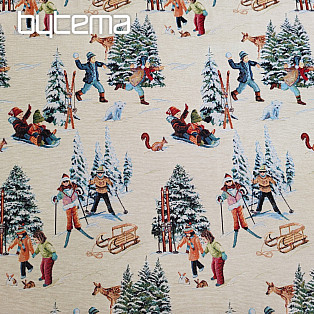 Tapestry fabric SKIERS