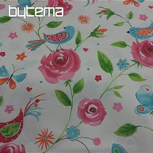 Decorative fabric BIRDS pink