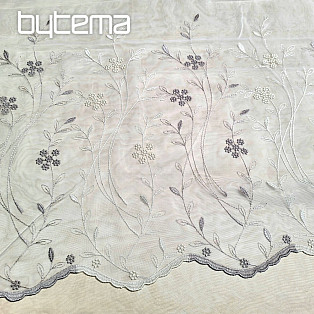 Modern embroidered curtain GERSTER 11443 white/beige
