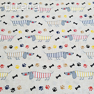 Decorative fabric DACHSHUND MORRIS gray