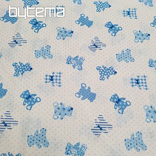 Cotton fabric BABY TEDDY blue