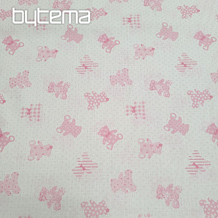 Cotton fabric BABY TEDDY pink