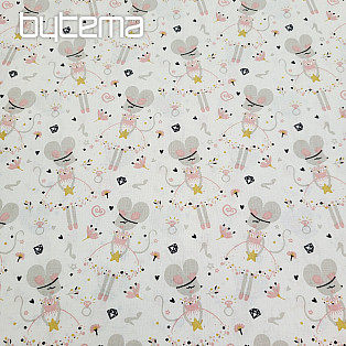 Cotton fabric MICE gray