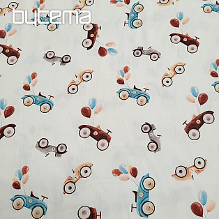 Childrens cotton satin CARS digital print